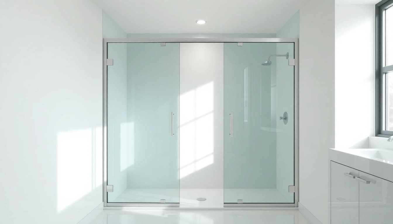 Install sliding shower doors for a modern, elegant bathroom transformation.
