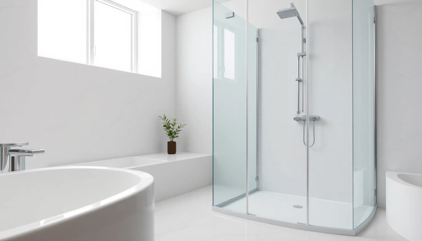 Die sonni Duschkabine in einem modernen Badezimmer, elegant und geräumig gestaltet.