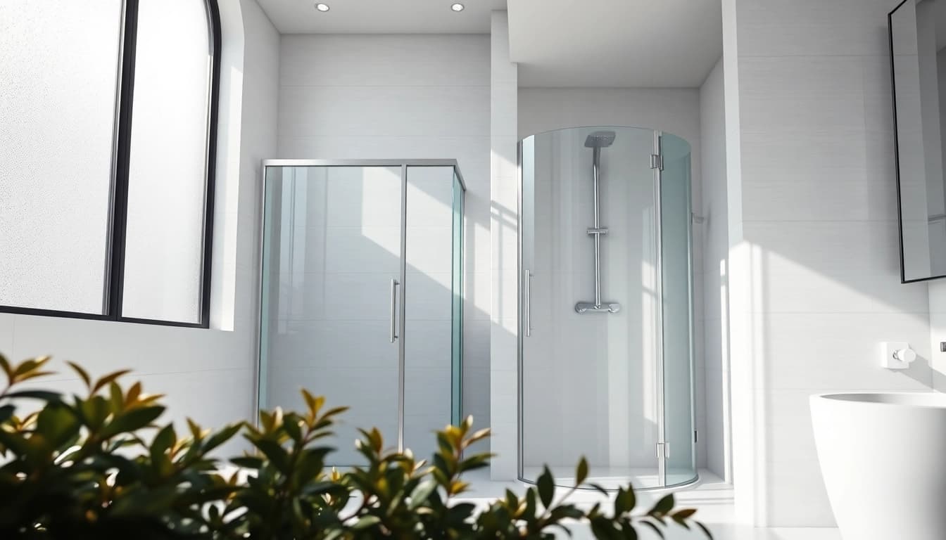 Experience elegant showers designed in a modern bathroom with natural lighting and sleek features.