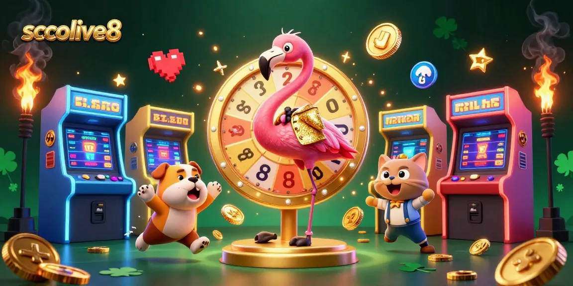 Socolive8 delivers thrilling live sports action with a dynamic 3D casino scene centered around a vibrant prize wheel.
