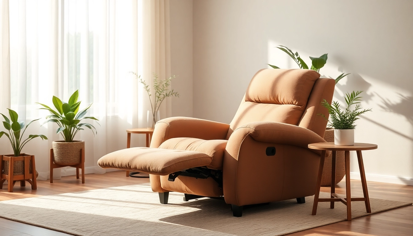 Relaxing in a sleeping recliner chair with a cozy atmosphere at home.