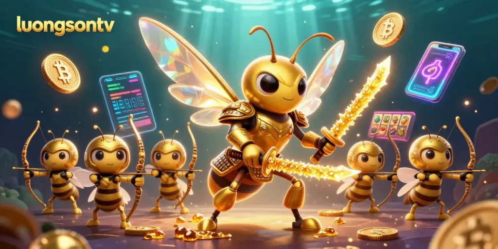 Engage in winning strategies on luongsontv with vibrant 3D gambling-themed illustration.