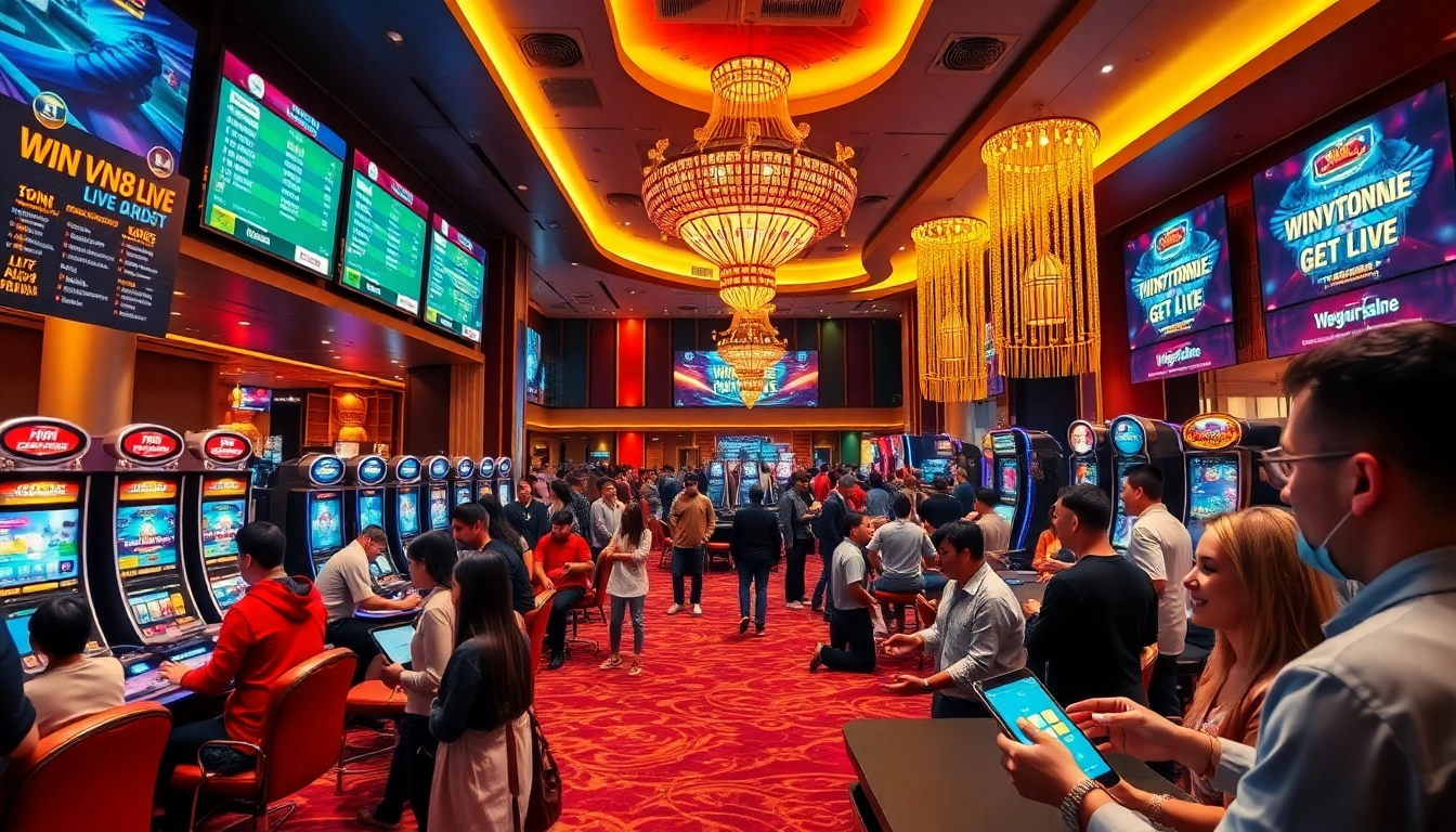 Experience excitement at winvn88.live with a luxurious casino atmosphere showcasing diverse gaming options.