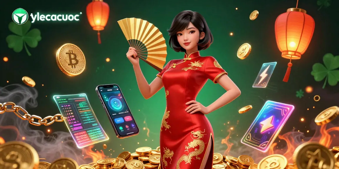 Engage with the dynamic vibes at tylecacuoc, showcasing vibrant gambling elements amid gold coins and crypto coins.