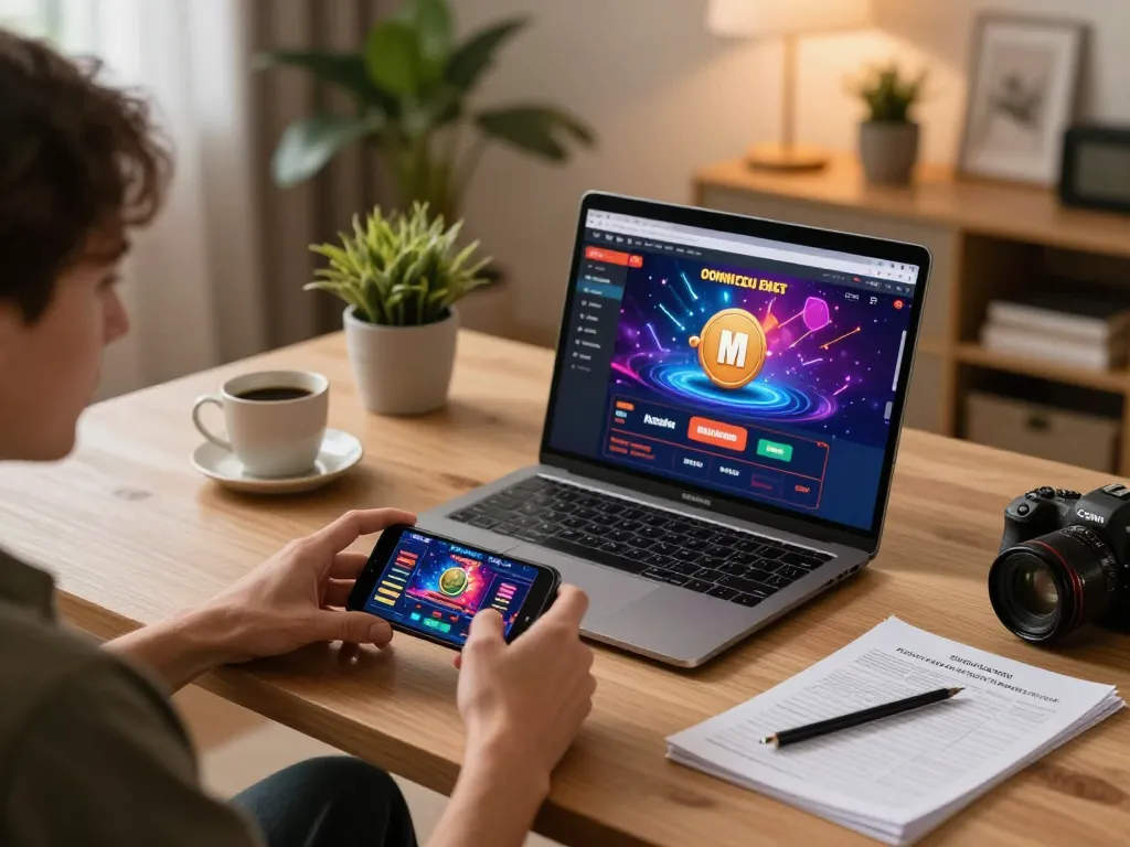 Player enjoying mobile gaming on kkwin app at home with focused strategy notes