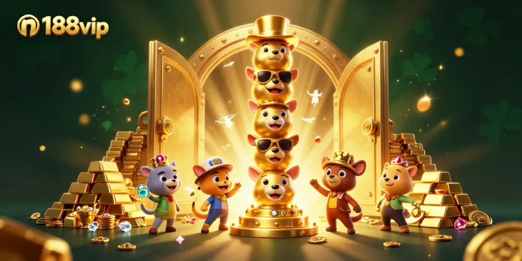 Experience thrilling gameplay with n188vip's rich casino world, featuring vibrant 3D characters and prizes.