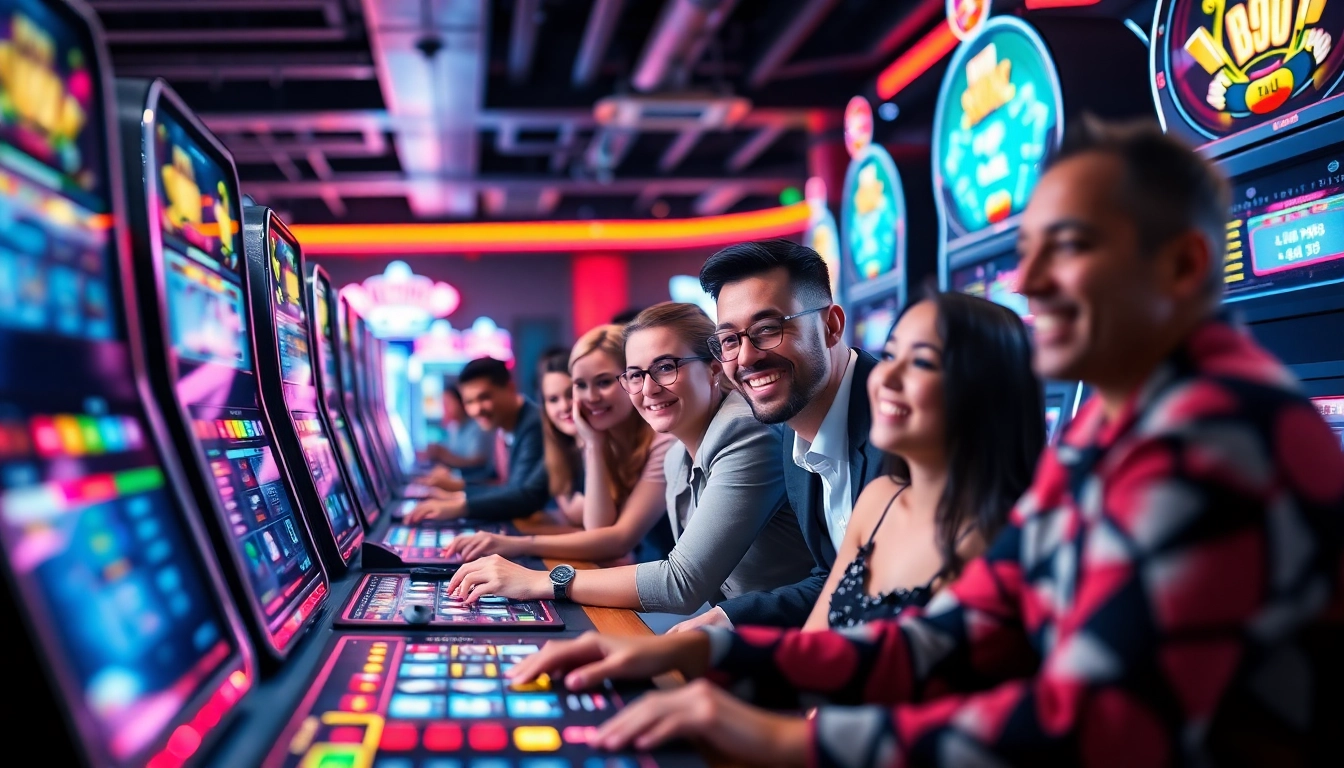 Excited players enjoying games at tk88win.live's online casino.