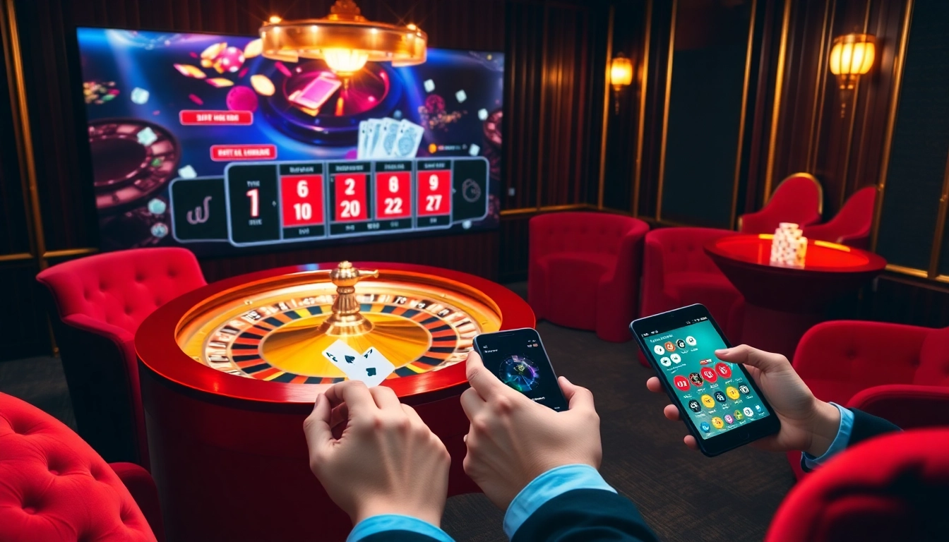 Experience thrilling online gaming at mb66.nyc with luxurious casino elements and vibrant colors.