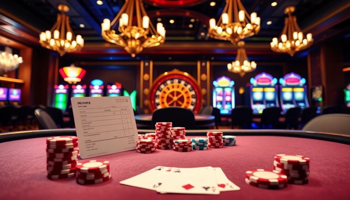 Experience the thrills at https://kkwin.life/ with an enchanting casino scene featuring poker and roulette.