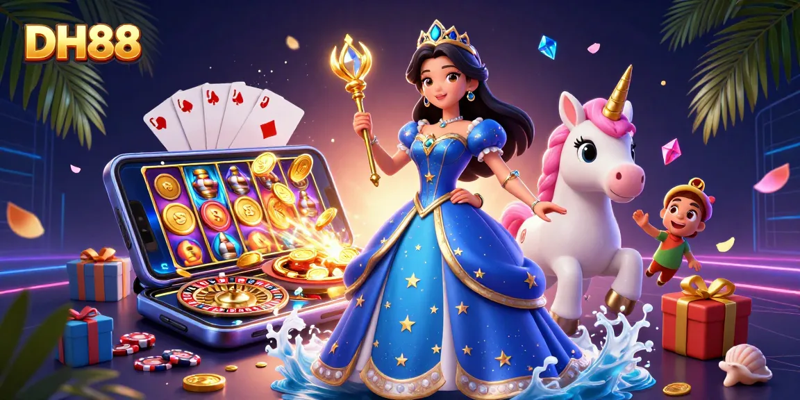 Experience DH88 with captivating casino illustrations, vibrant games, and magical surprises.