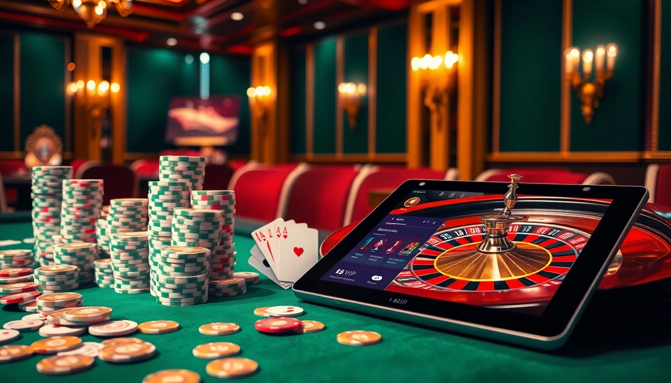 Experience high-stakes excitement at 68VIP with stunning casino visuals showcasing luxury poker and roulette.