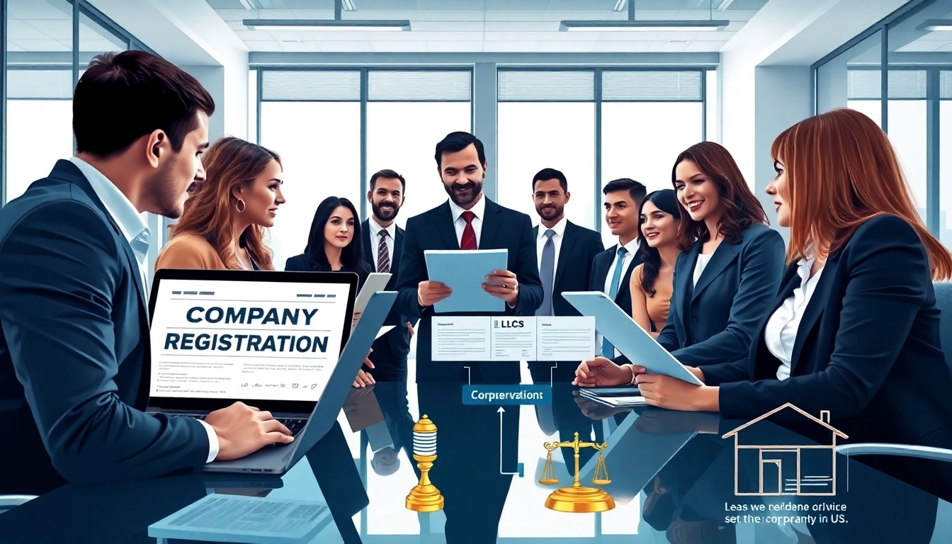 Set up a company in the US with professional guidance in a modern office setting.