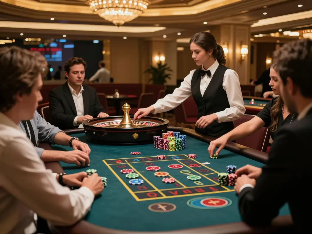 Players enjoying an exciting roulette game at RR88, showcasing vibrant chips and strategic betting.
