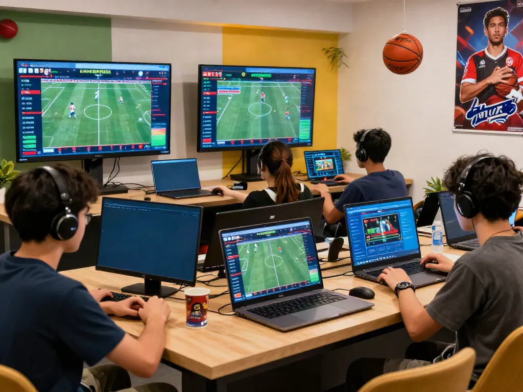 Engaged users actively betting on oxbet com in a lively gaming lounge.
