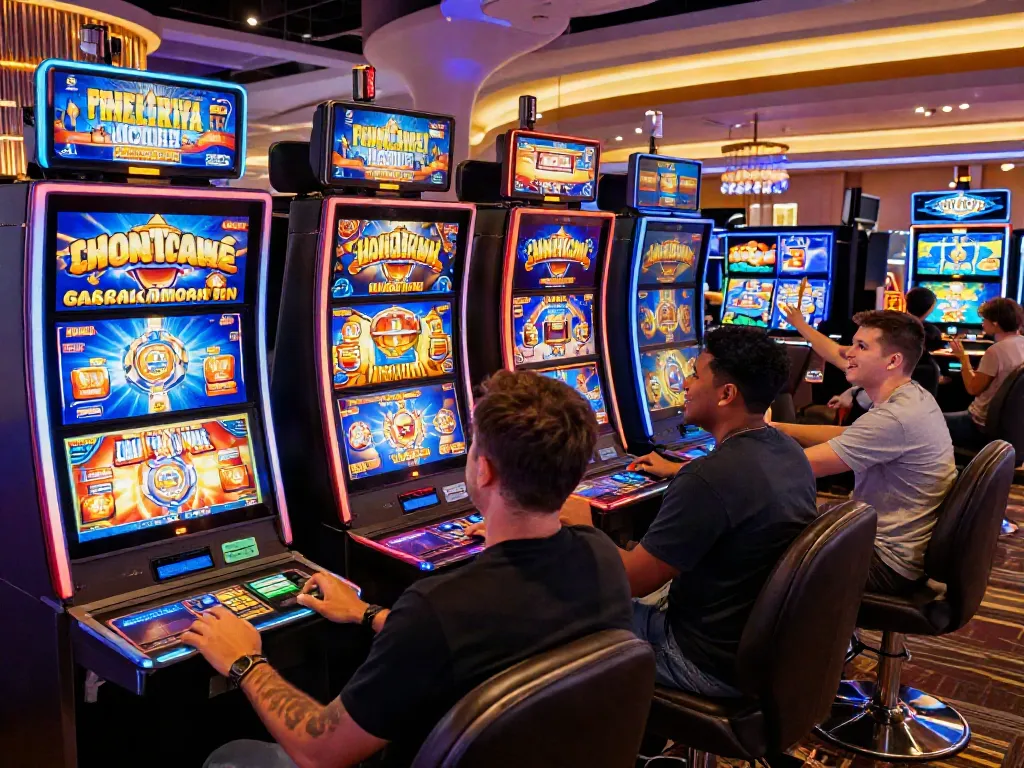 Engaged players enjoying slots that accept credit cards in a vibrant online casino environment.