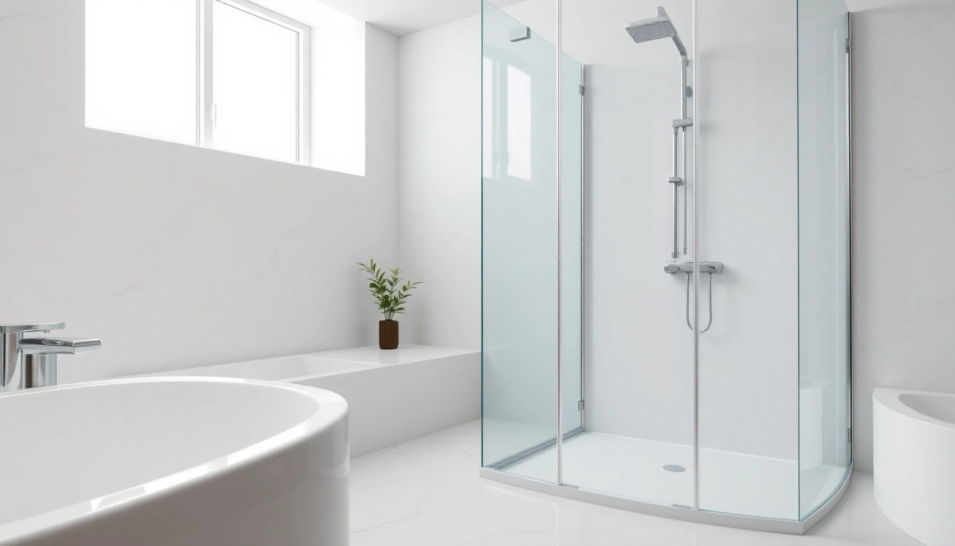 Die sonni Duschkabine in einem modernen Badezimmer, elegant und geräumig gestaltet.