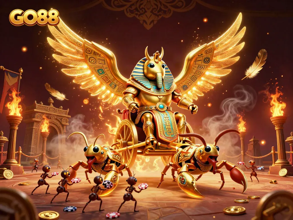 Join the excitement at GO88 with dynamic characters and colorful gaming elements in this vibrant casino scene.