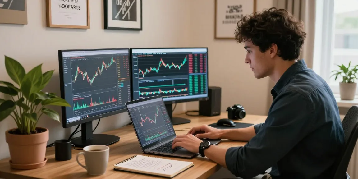 Solo traders focused on financial analysis at a modern home office.