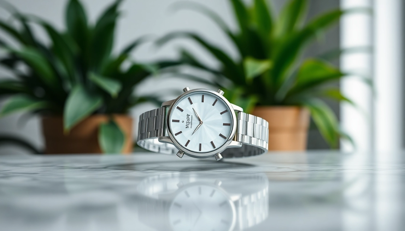 Admiring Ladies Classic Smart Watch resting on a marble countertop with elegant details.