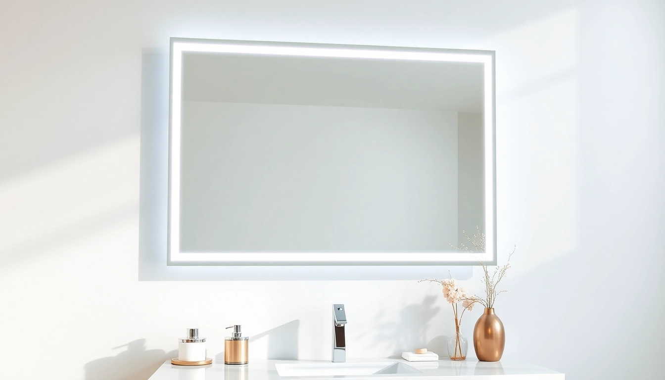 Illuminate your space with a stunning mirror light mirror reflecting elegance and modern design.