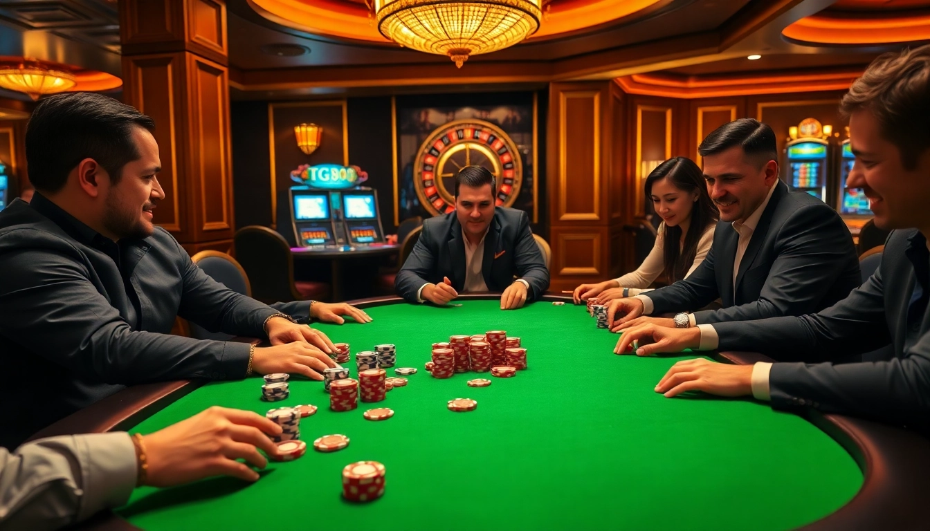 Engage in thrilling gameplay at TG88 BET in an upscale casino setting.