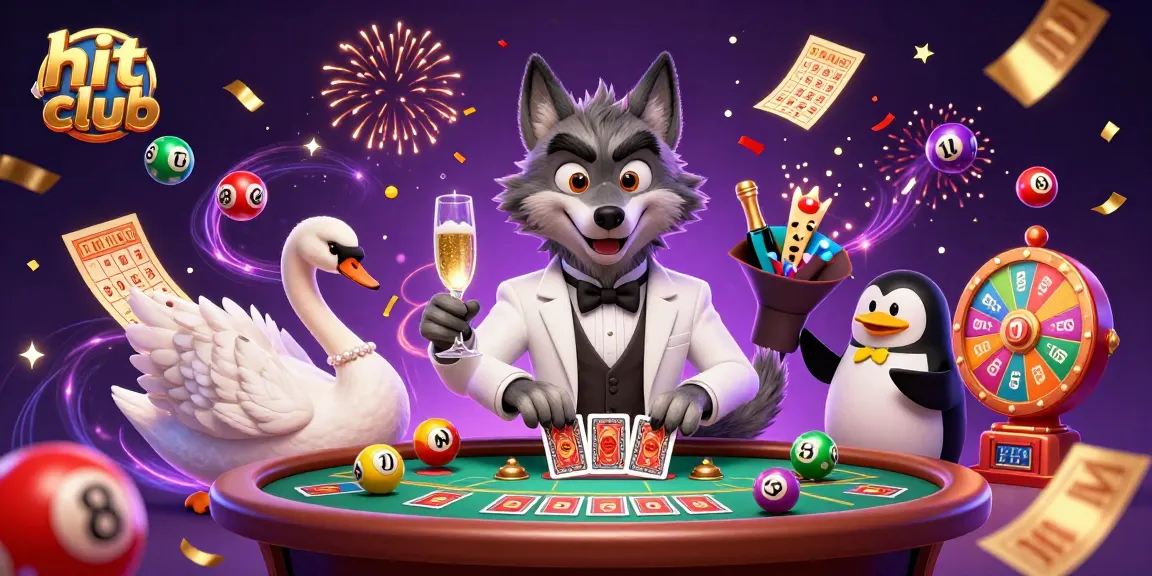 Experience the excitement at hit club with vibrant lottery scenes featuring engaging characters.
