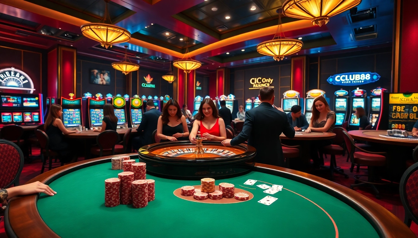 SCLUB88 poker table with chips and cards, reflecting luxury gambling experiences.