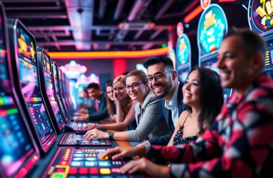 Excited players enjoying games at tk88win.live's online casino.