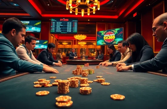 Exciting gambling scene showcasing live poker games and betting odds at https://sv388win.live.
