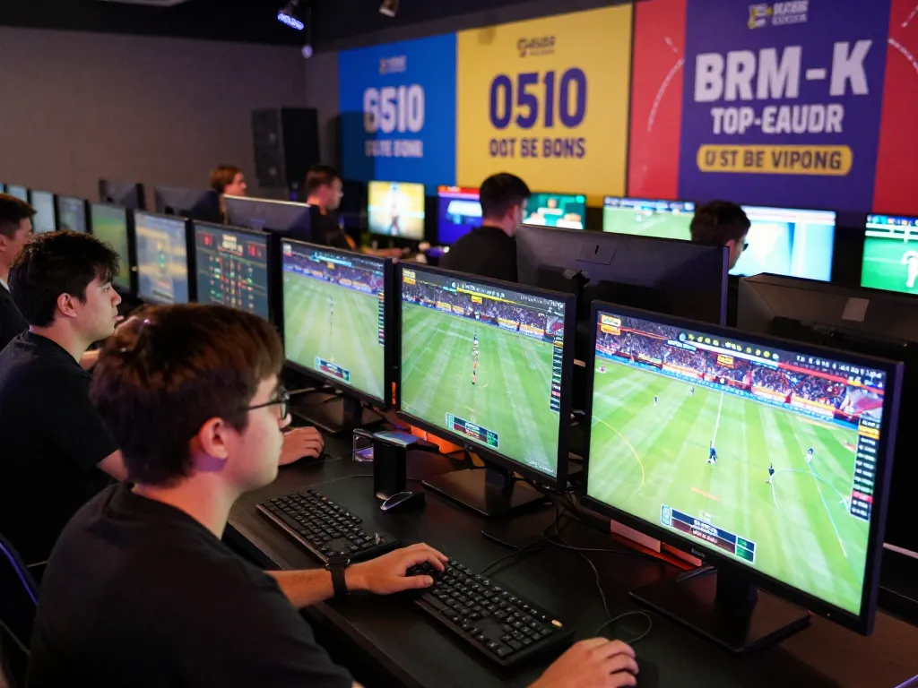 Exciting bk8 online betting scene with players engaging in sports events and gaming.