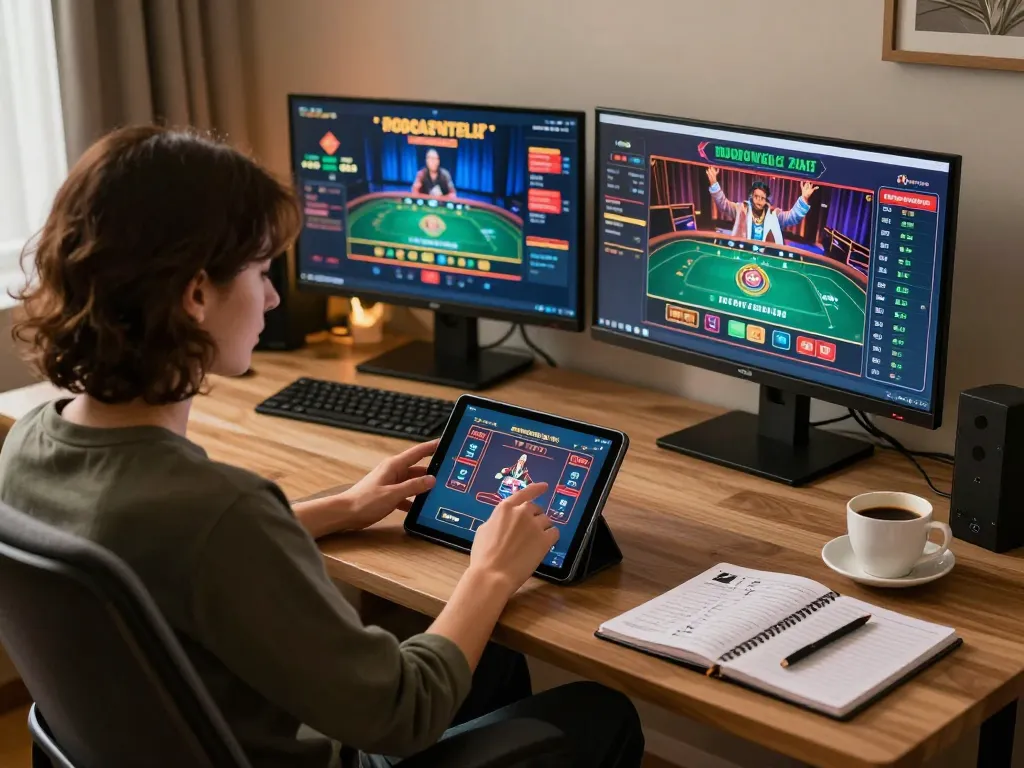 Engaged player strategizing in RR88C poker game online for better odds.