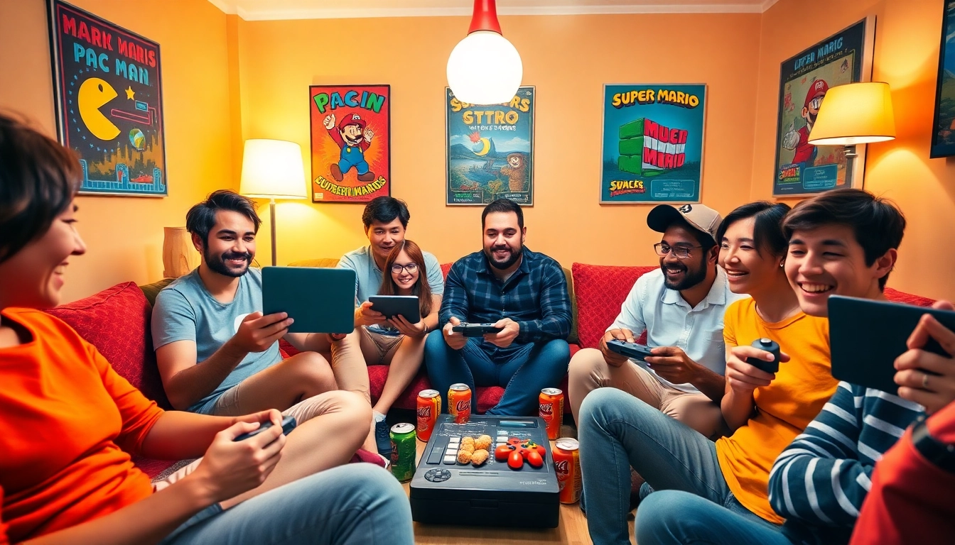 Enjoy exciting Free Classic Retro Games Online in a cozy living room with friends.