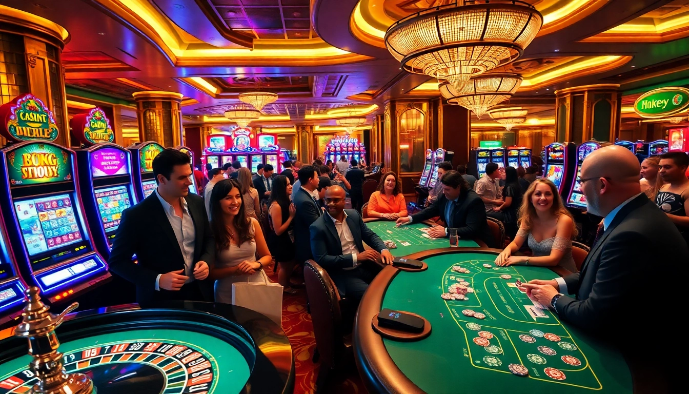Experience the thrill of nk88 casino with vibrant gaming scenes and engaging players.