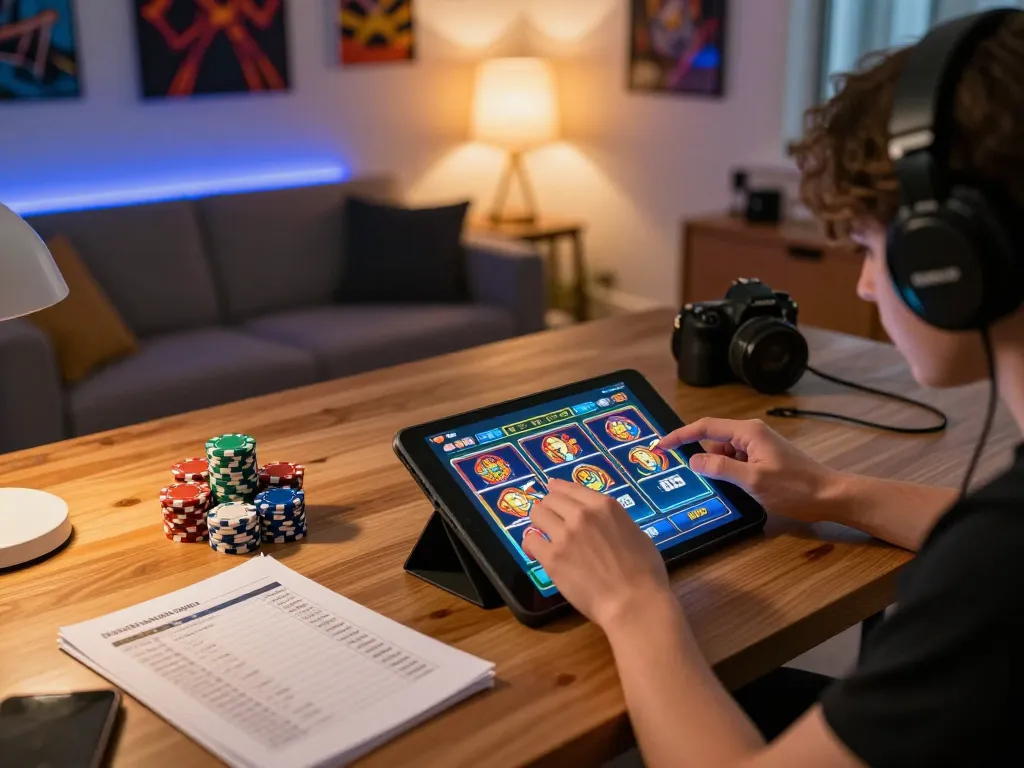 Engaging in Slot Malaysia online gaming while managing bankroll with notes and chips