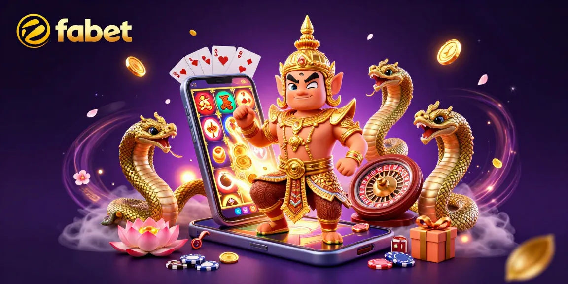 Spin the reels on fabet with 3D guardians, gold coins, and dynamic casino elements.