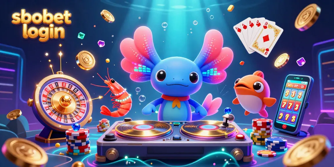 Experience sbobet login excitement with vibrant casino elements and a lively underwater scene.